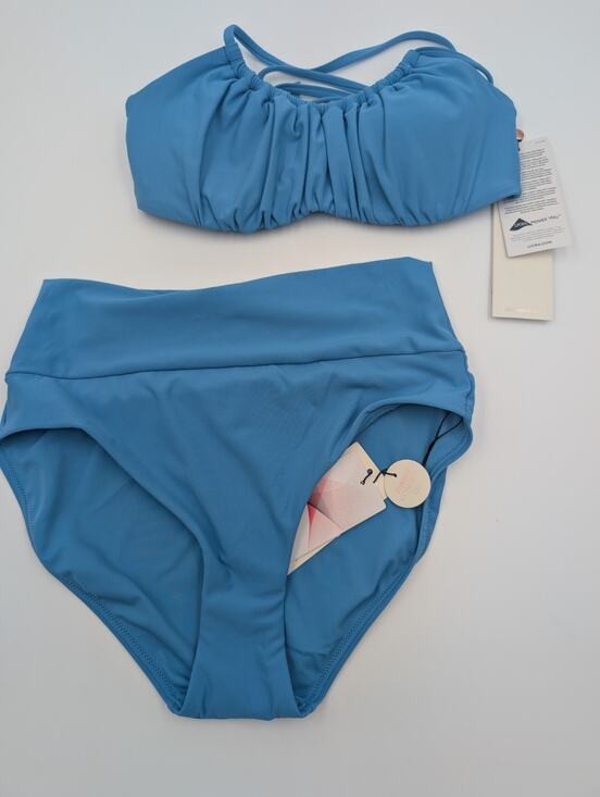 CALIA Other - CALIA Women's Wide Banded High Rise Swim Bottoms & Top XS Tranquil Blue Swimsuit